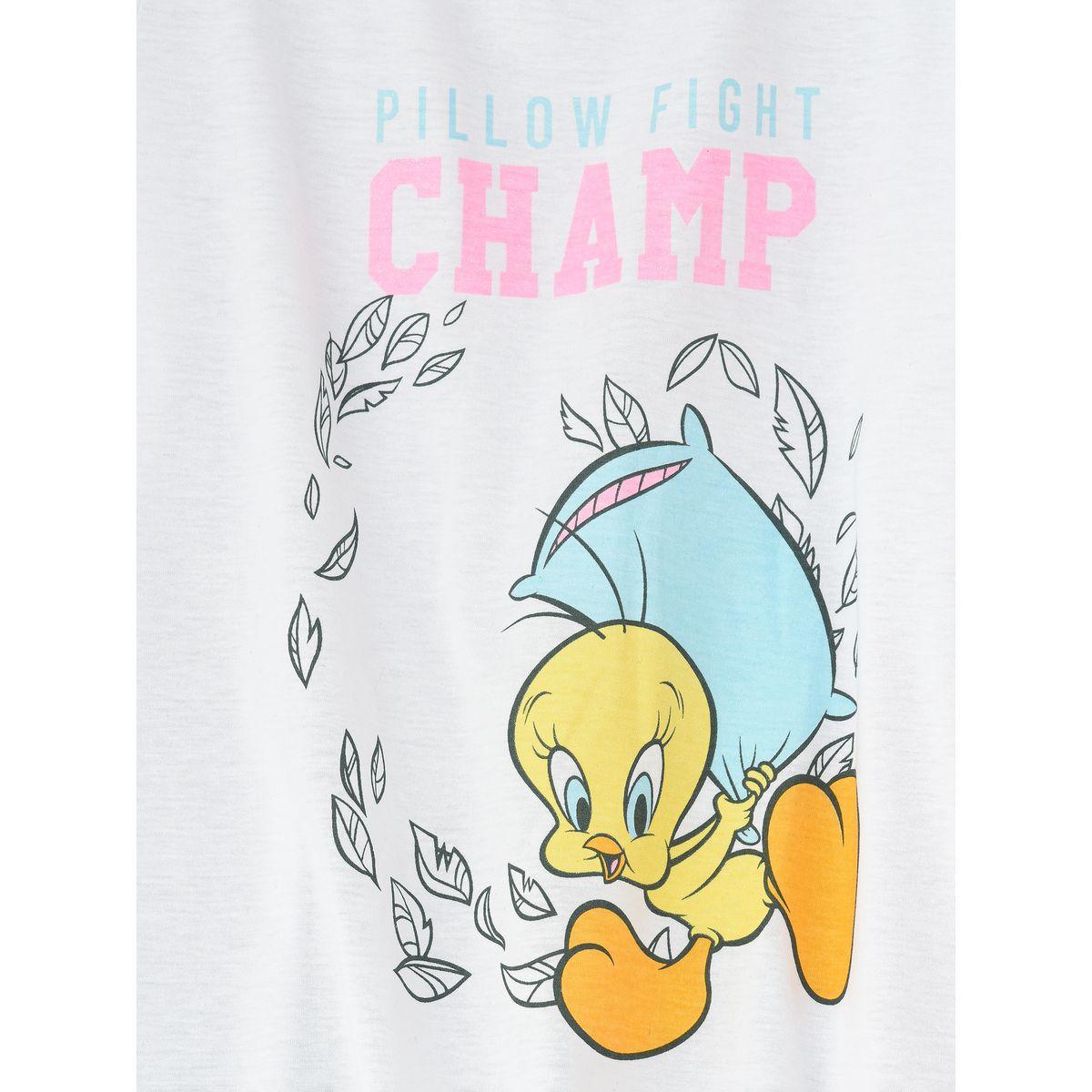 URBAN HAUL X Styli  Looney Tunes Tweety Print T-Shirt & Pyjama Set-girls-clothing-nightwear-image-2