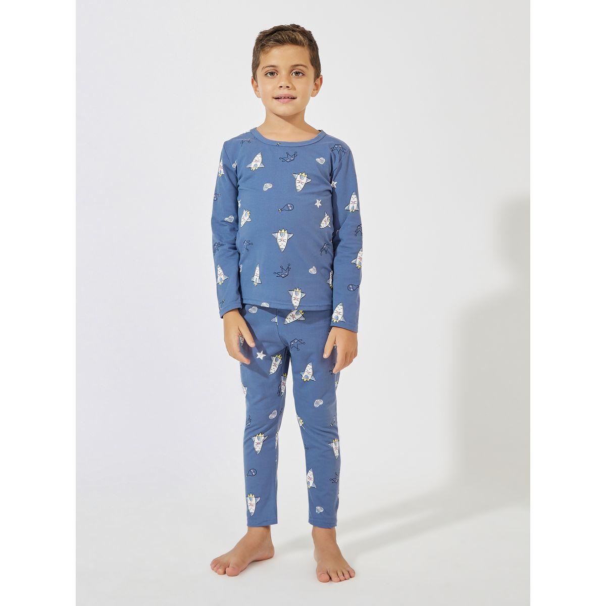طقم من بنطال بيجاما مع تيشيرت بطبعة كارتون-boys-clothing-nightwear-image-1