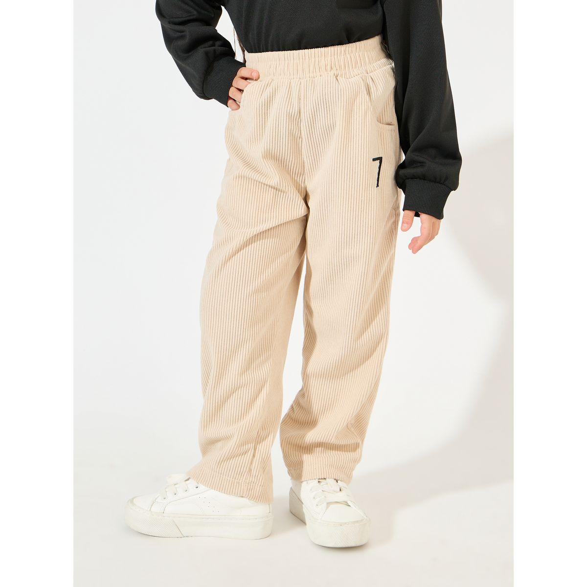 Styli Corduroy Slant Pocket Straight Leg Pants-girls-clothing-bottoms-trousers-image-1