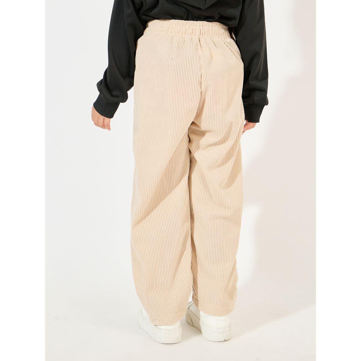 Styli Corduroy Slant Pocket Straight Leg Pants-girls-clothing-bottoms-trousers-image-3
