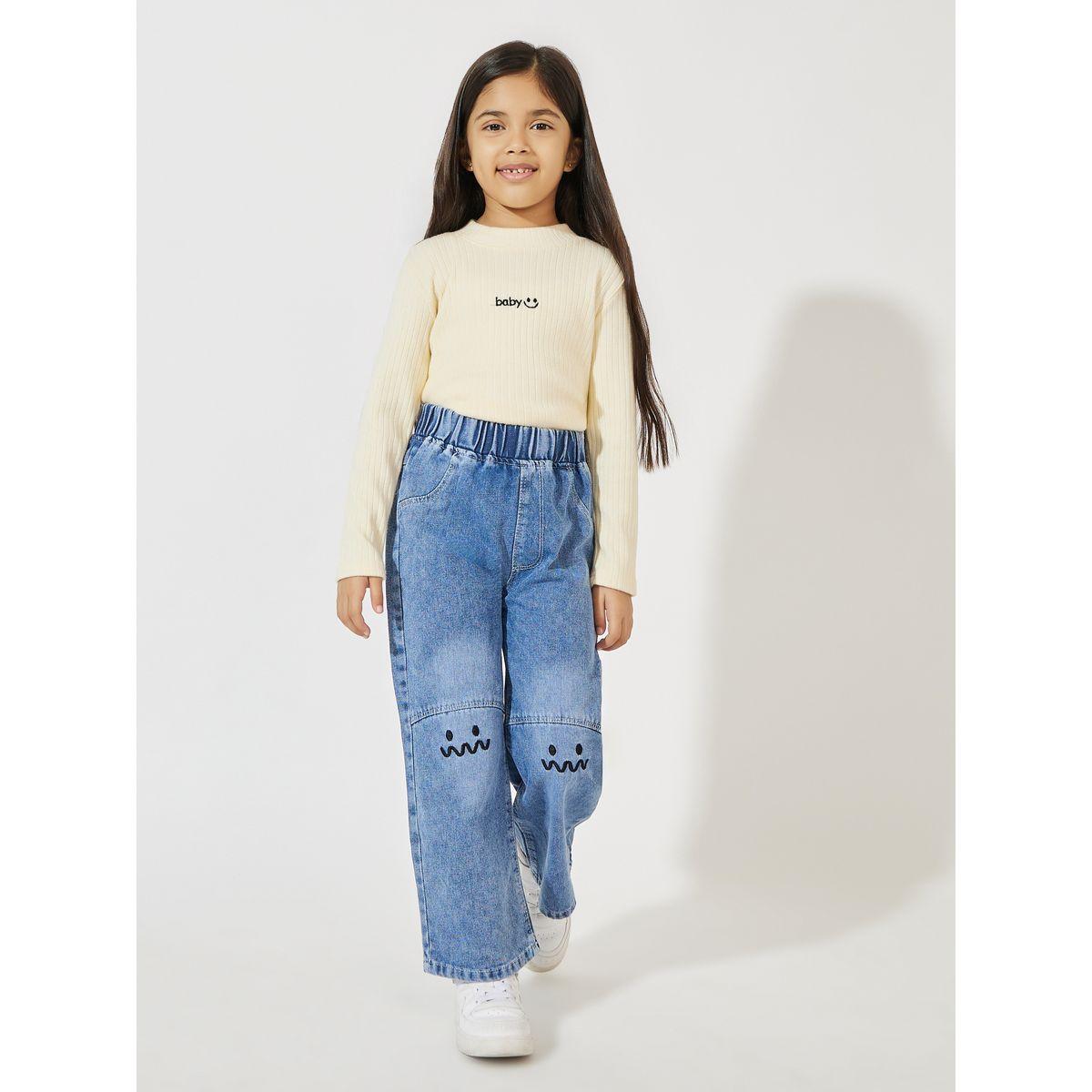 بلوزة سادة محبوكة بتفاصيل مُطرّزة-girls-clothing-blousesandshirts-image-2