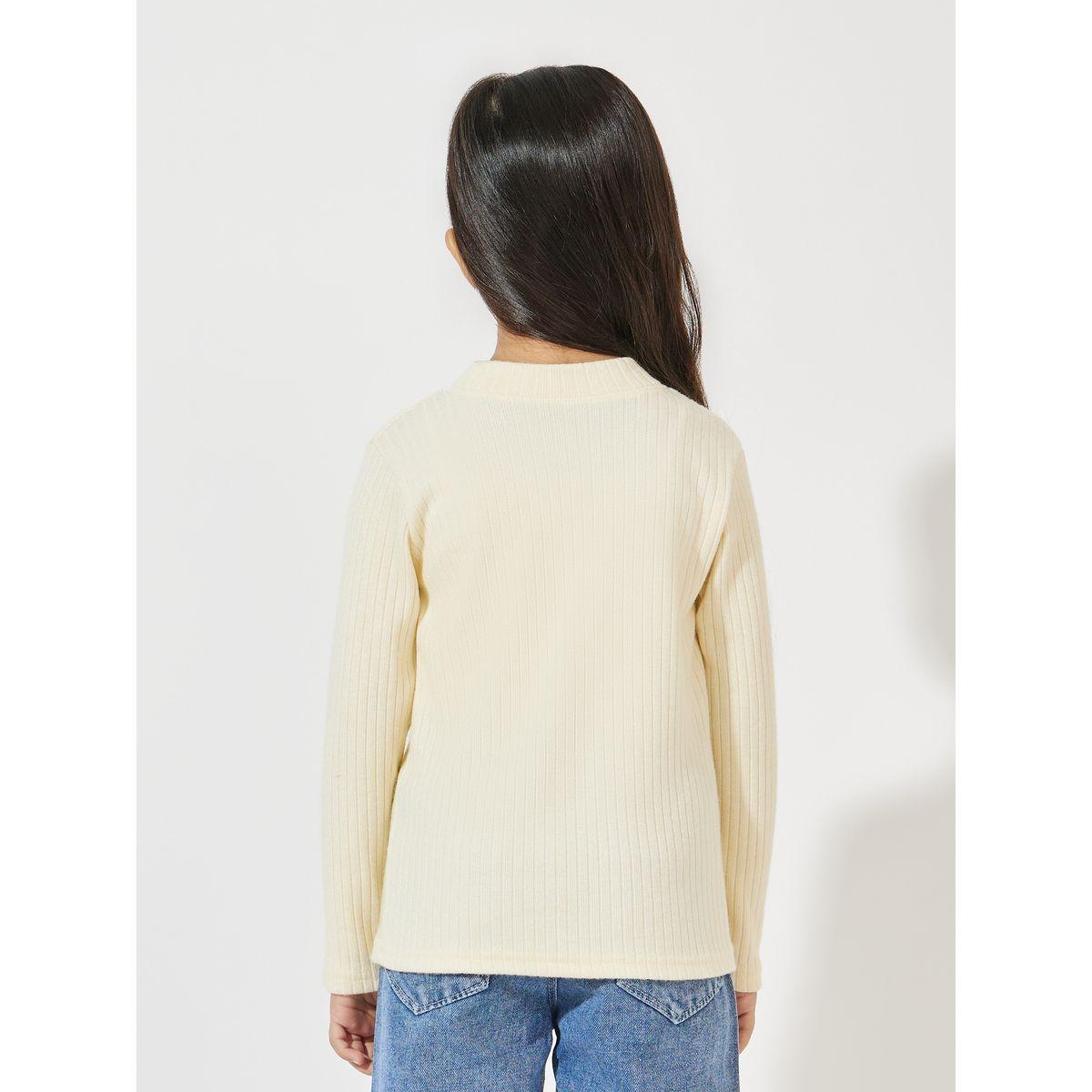 بلوزة سادة محبوكة بتفاصيل مُطرّزة-girls-clothing-blousesandshirts-image-4