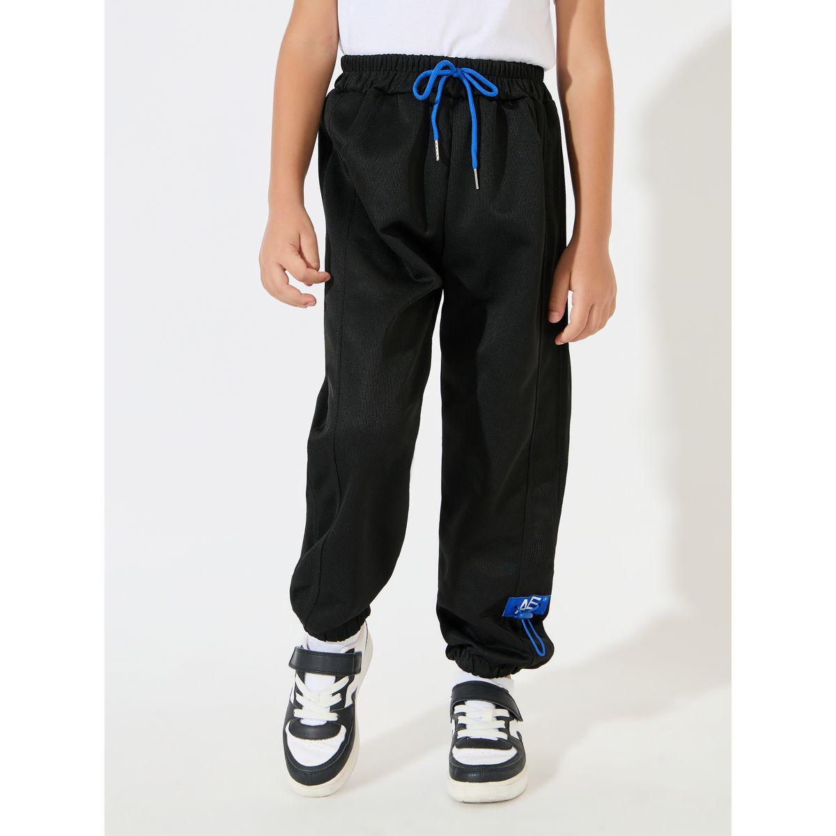 Styli Slant Pocket Patch Cotton Joggers-boys-clothing-bottoms-joggersandtrackpants-image-1