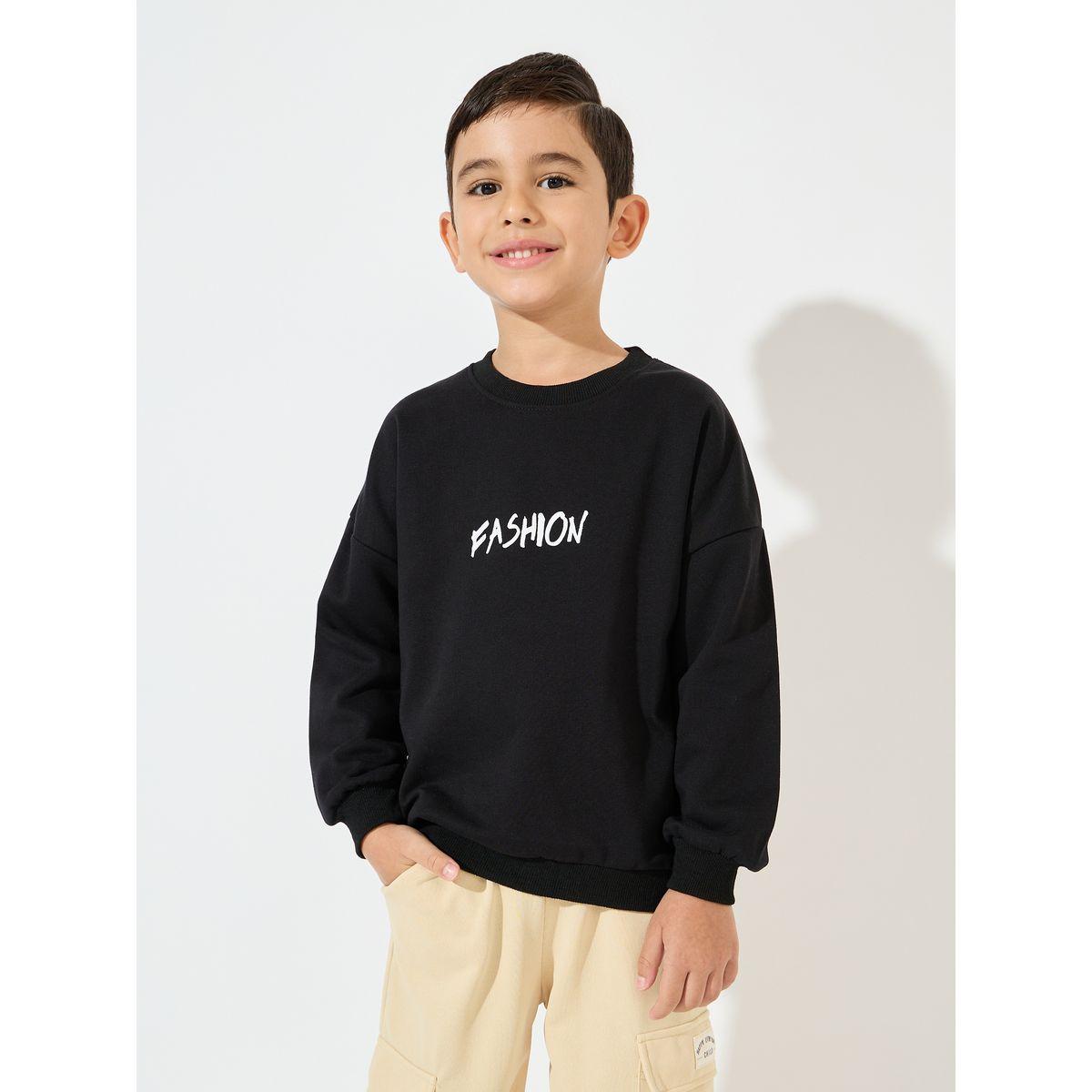 Styli Slogan Print Dropped Shoulder Sweatshirt-boys-clothing-winterwear-sweatshirts-image-2