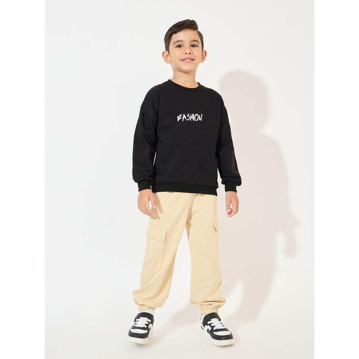 سويت شيرت مطبع بكتابة مع اكتاف منخفضة-boys-clothing-winterwear-sweatshirts-image-3