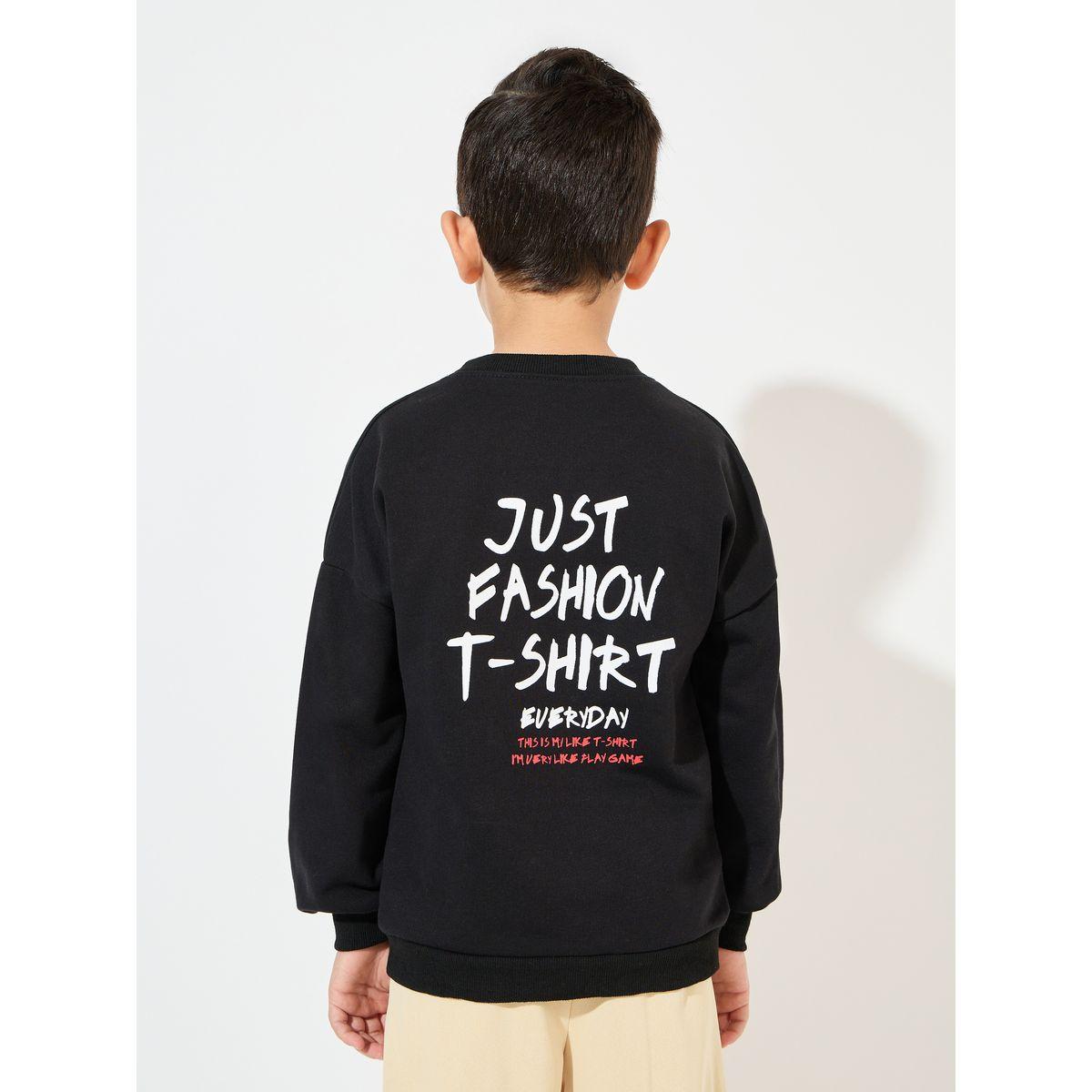 سويت شيرت مطبع بكتابة مع اكتاف منخفضة-boys-clothing-winterwear-sweatshirts-image-5