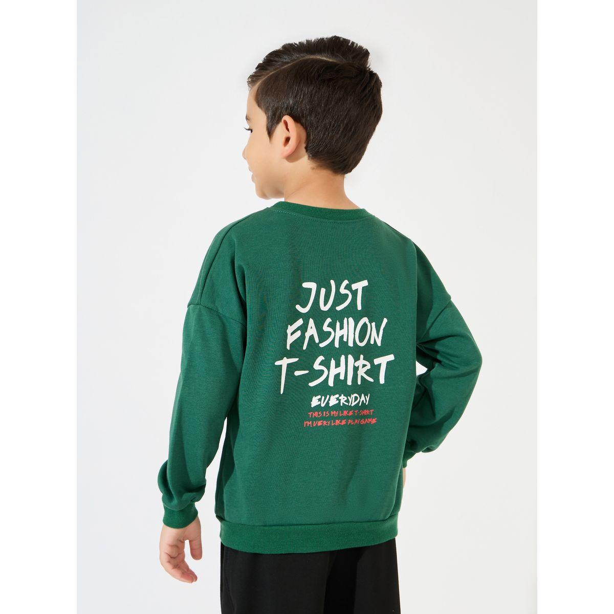 سويت شيرت مطبع بكتابة مع اكتاف منخفضة-boys-clothing-winterwear-sweatshirts-image-1