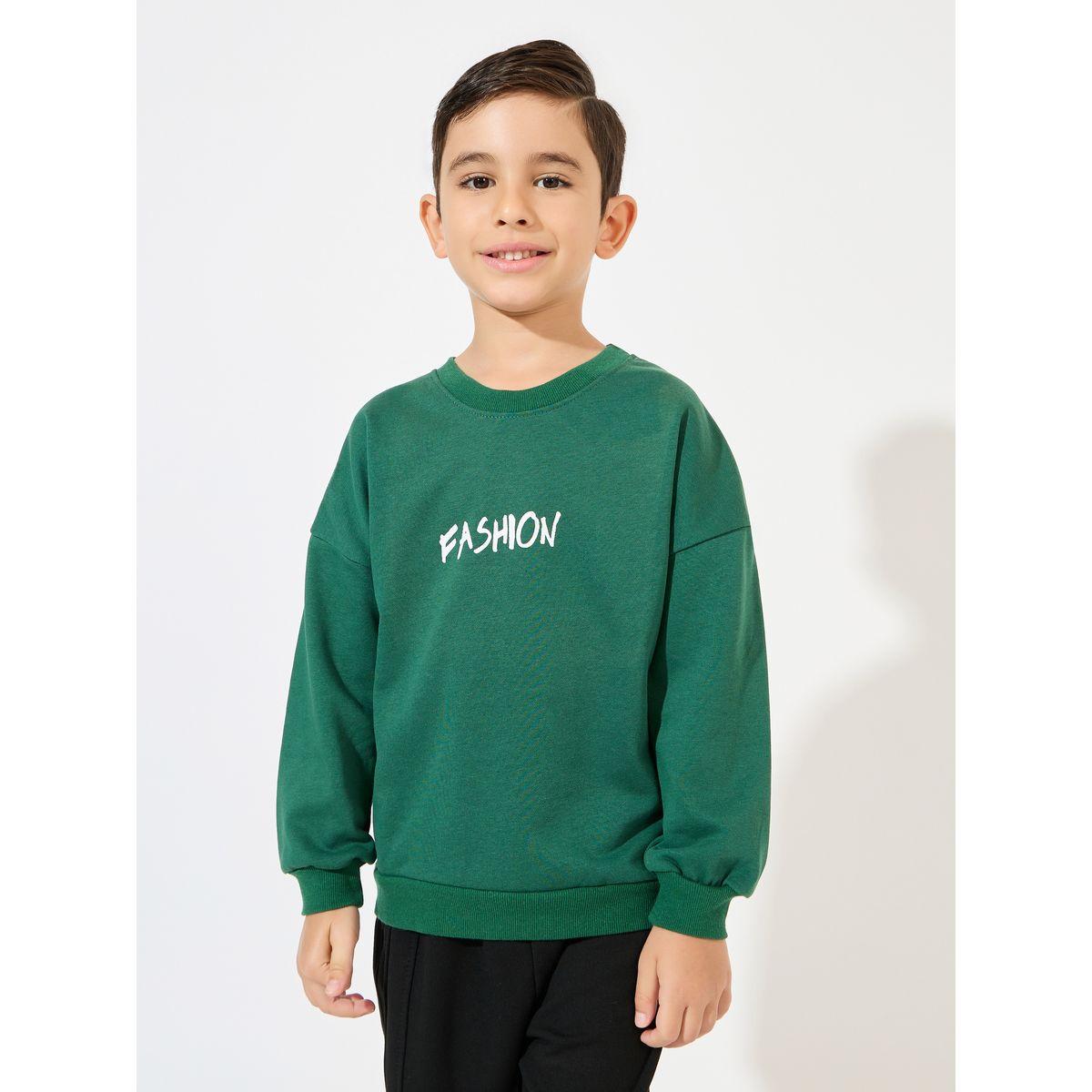 سويت شيرت مطبع بكتابة مع اكتاف منخفضة-boys-clothing-winterwear-sweatshirts-image-2