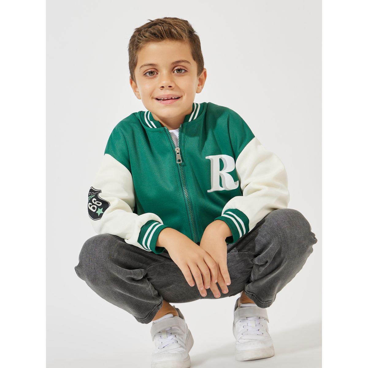 Styli Patch Detail Zipper Baseball Jacket-boys-clothing-jacketsandcoats-image-1