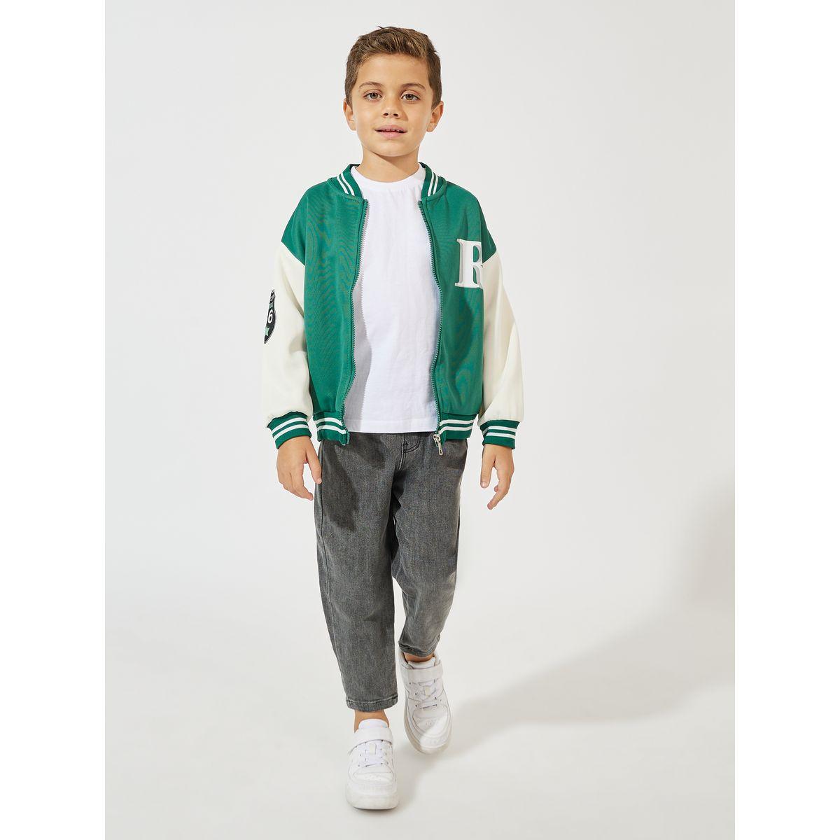 Styli Patch Detail Zipper Baseball Jacket-boys-clothing-jacketsandcoats-image-2