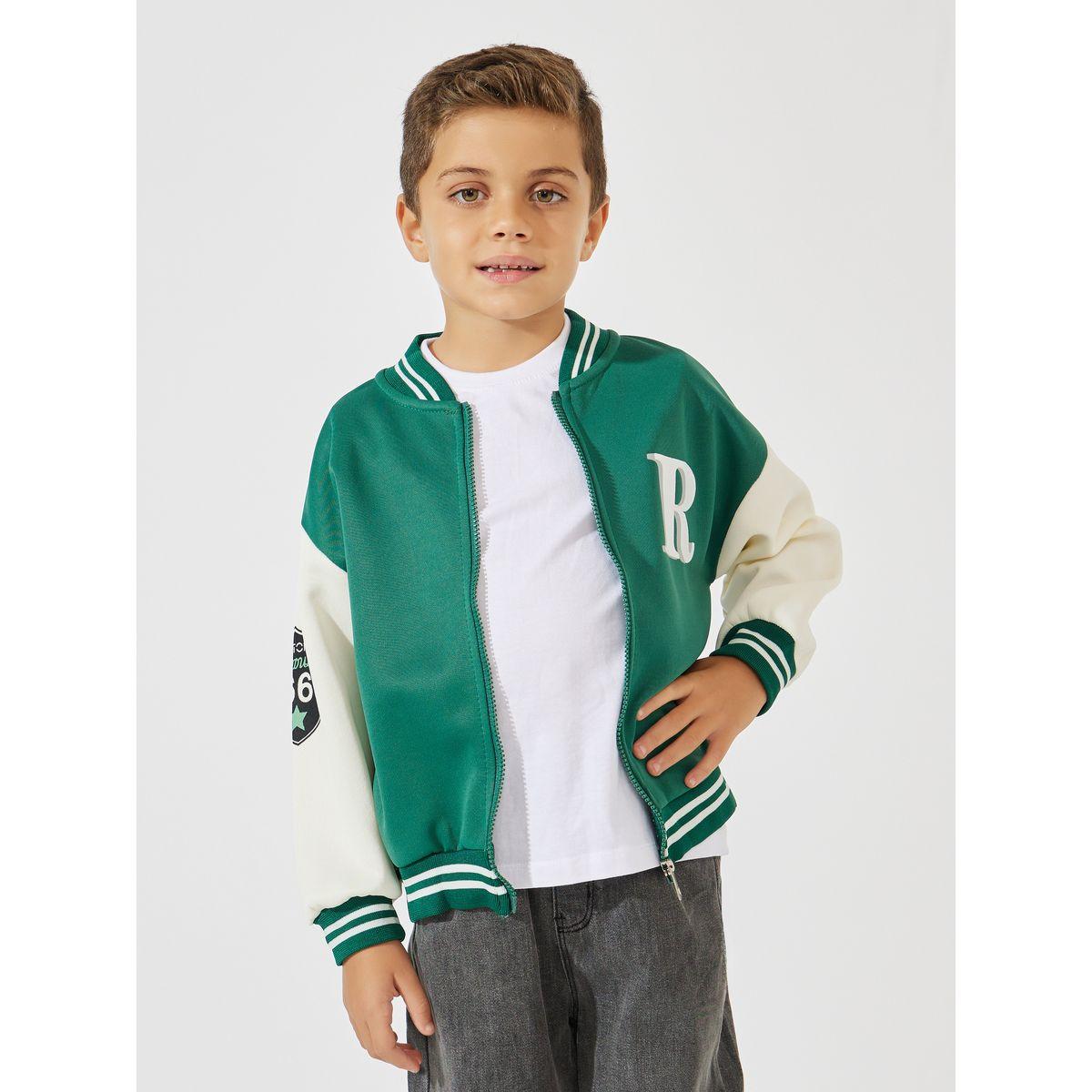 Styli Patch Detail Zipper Baseball Jacket-boys-clothing-jacketsandcoats-image-3