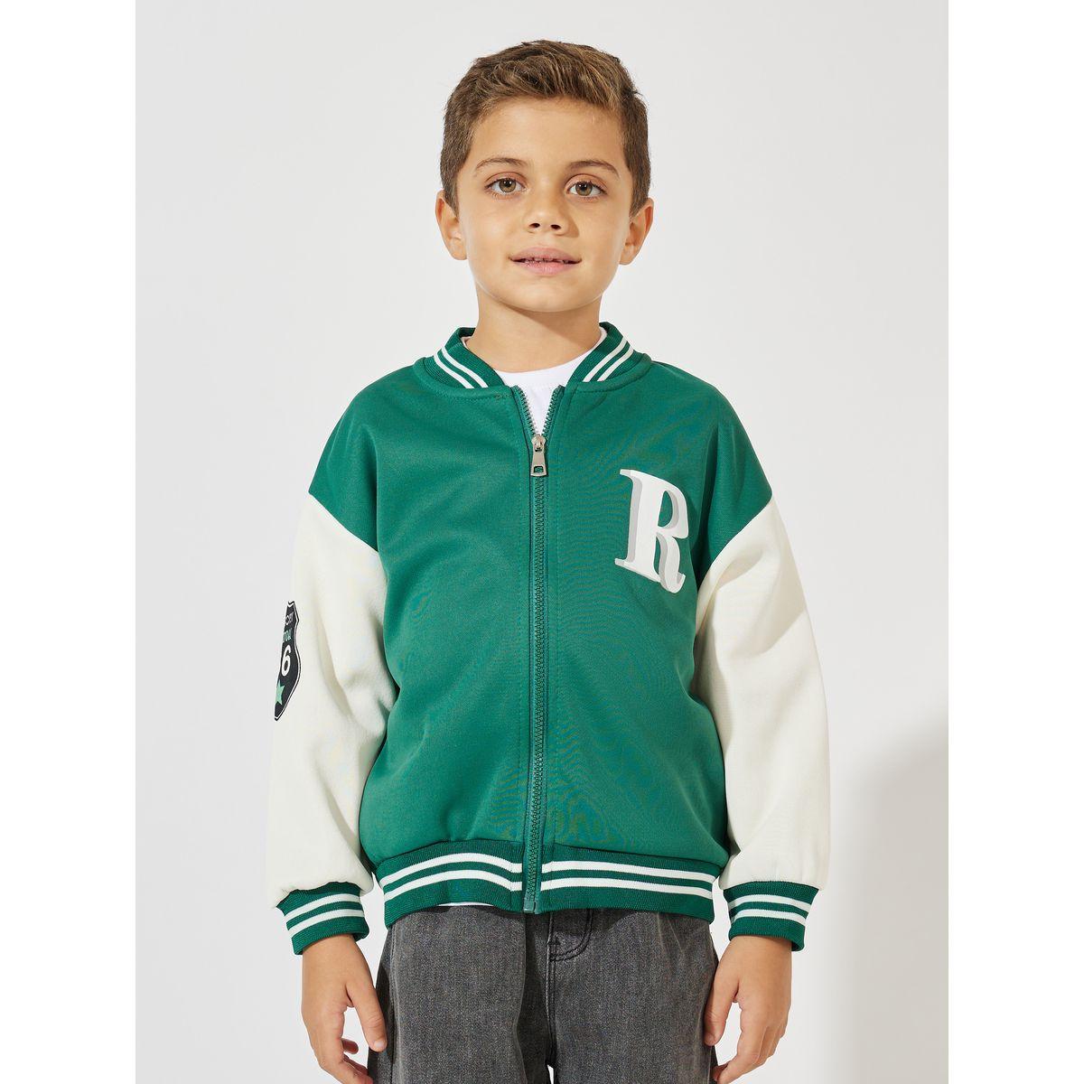 Styli Patch Detail Zipper Baseball Jacket-boys-clothing-jacketsandcoats-image-4