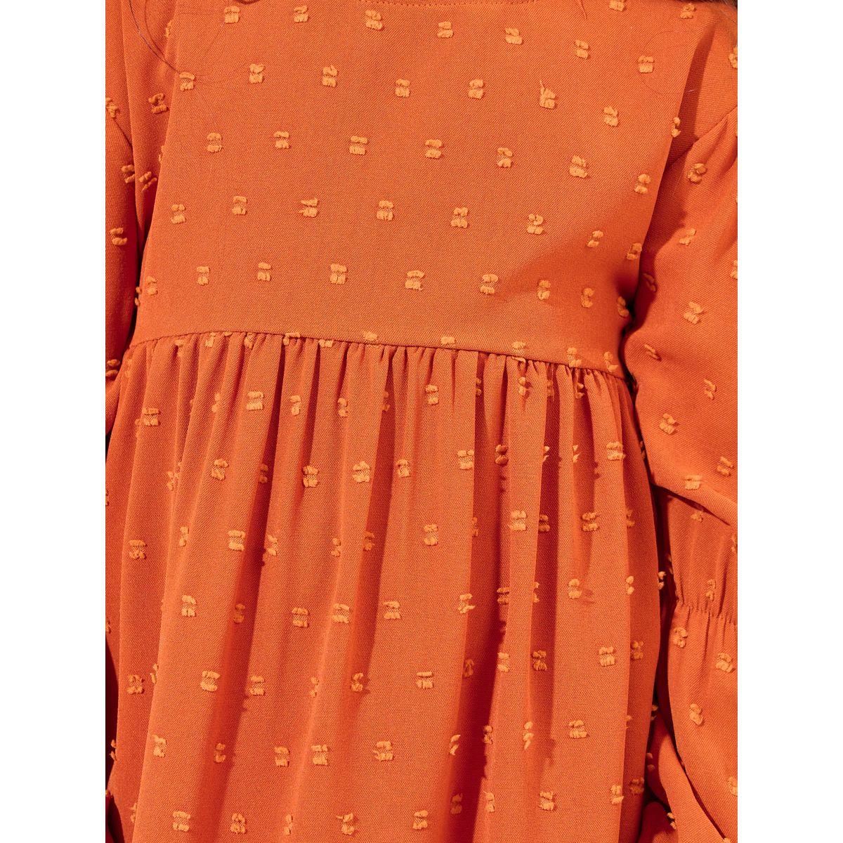 فستان كاجوال بخيوط دوبي مع ياقة بكشكش-girls-clothing-dressesandjumpsuits-image-3