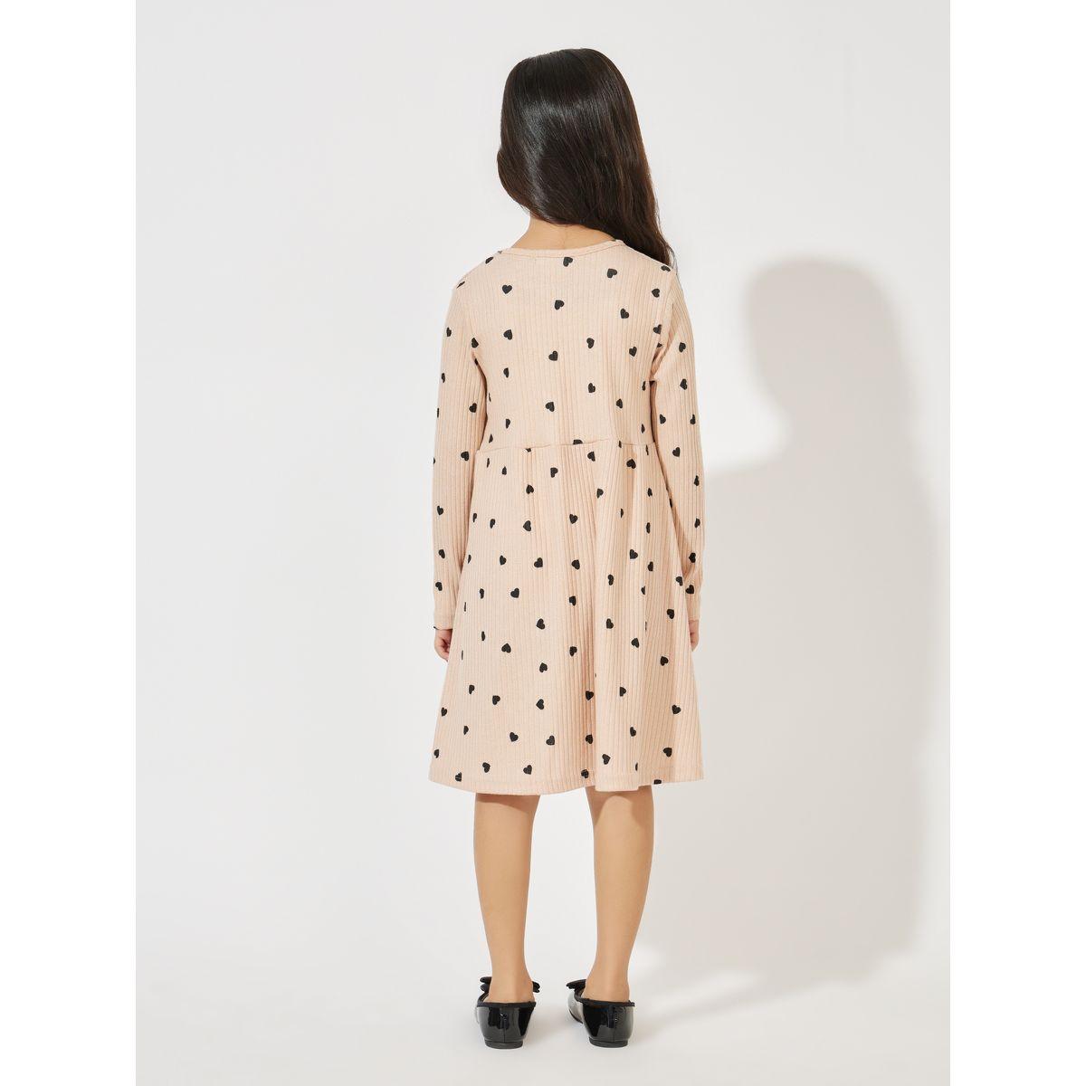 فستان مضلع بطول الركبة مطبع بقلوب-girls-clothing-dressesandjumpsuits-image-4