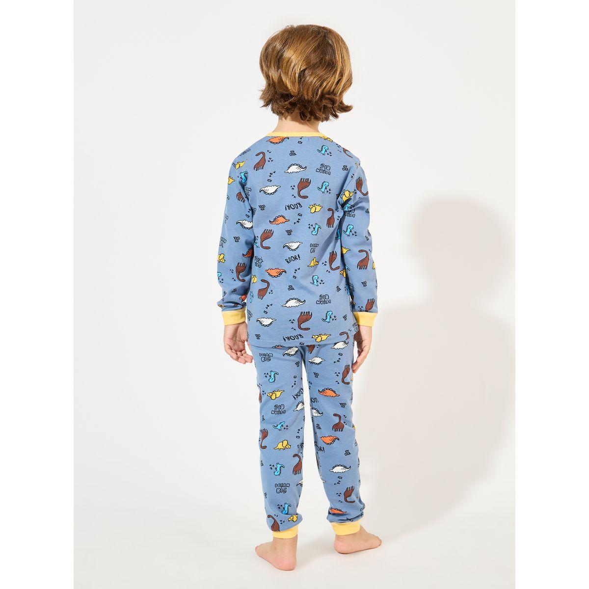 Styli Dinosaur Printed Cotton T-Shirt & Pyjama Set-boys-clothing-nightwear-image-4
