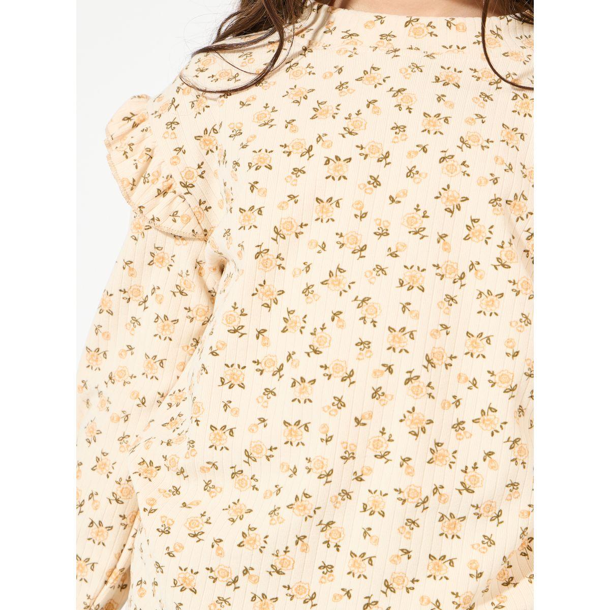 Styli Floral Printed Ruffle Trim Rib Knit Top-girls-clothing-blousesandshirts-image-3