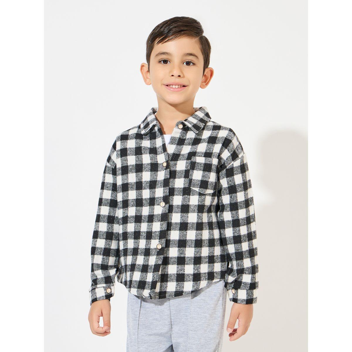 Styli Checked Casual Shirt with Patch Pocket-boys-clothing-shirts-image-1