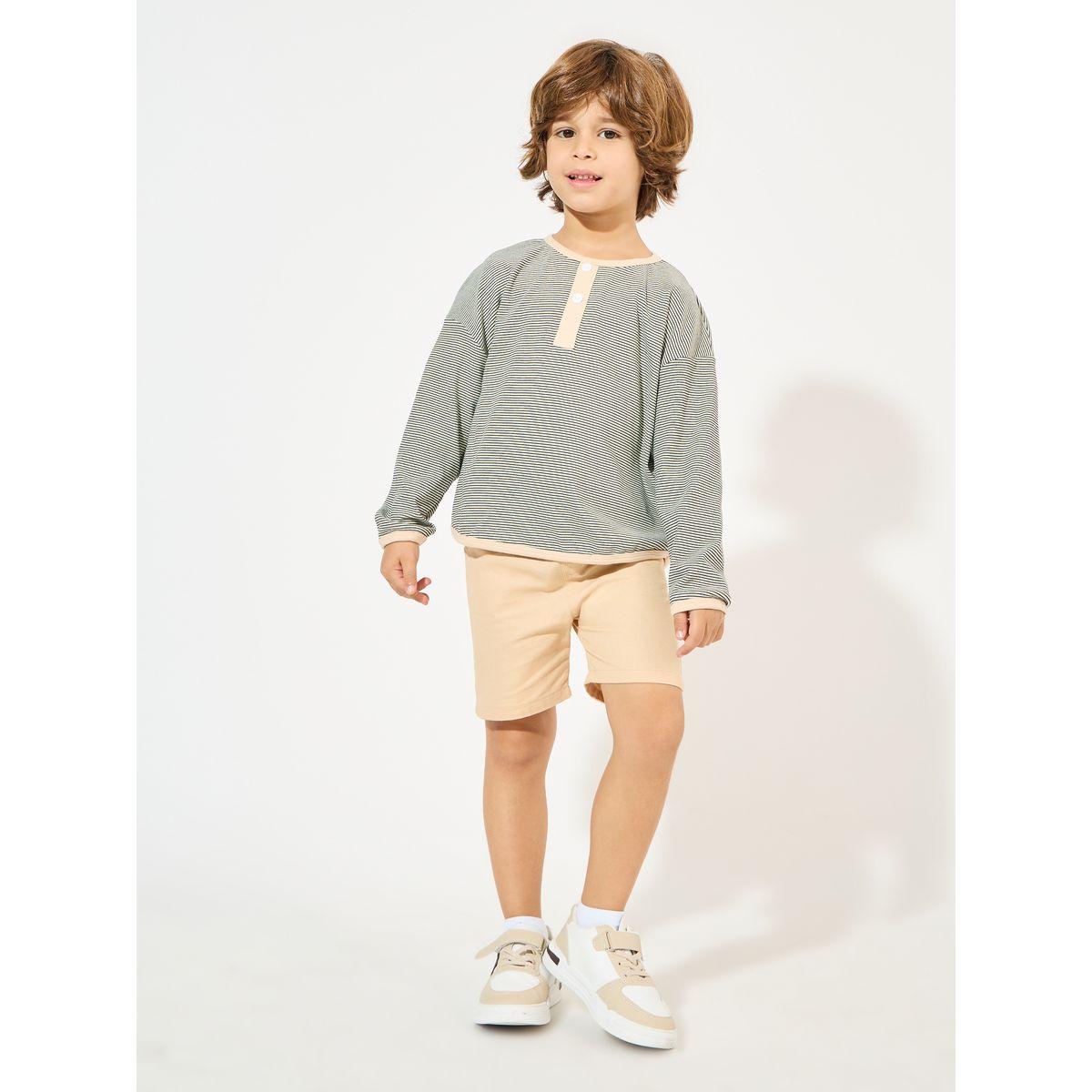 Styli Striped Contrast Trim Button Front T-Shirt-boys-clothing-tshirtsandpolos-image-2