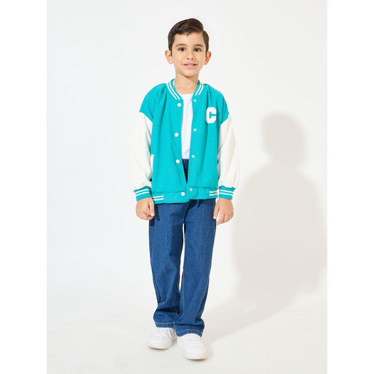 Styli Color Block Patch Detail Jacket with Snap Button-boys-clothing-jacketsandcoats-image-2