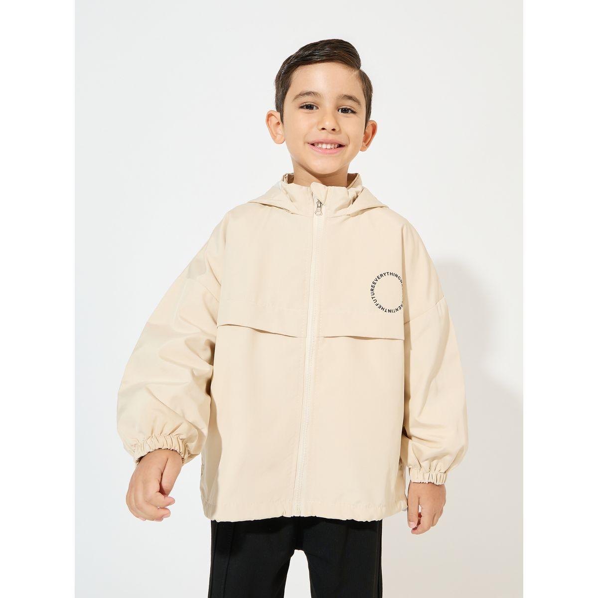 جاكيت مطبع بكتابة مع ياقة هودي وسحَّاب غلق-boys-clothing-jacketsandcoats-image-1