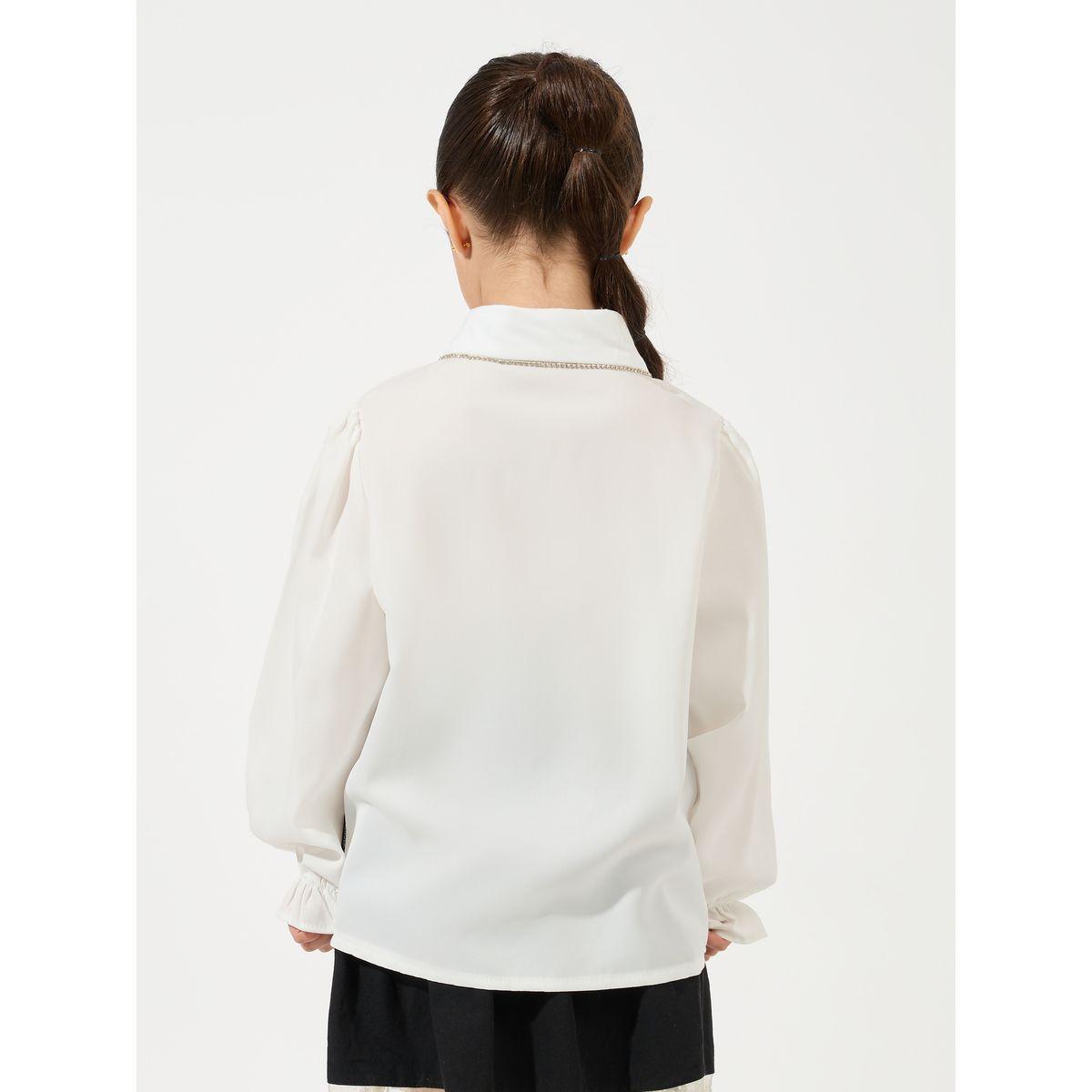 Styli Solid Volume Sleeves Shirt with Button Placket-girls-clothing-blousesandshirts-image-4