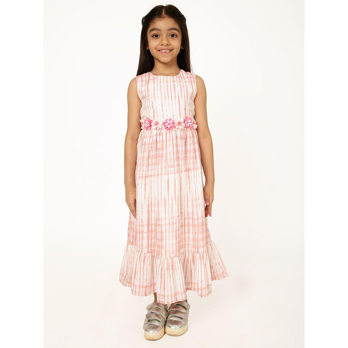 Styli Flower Applique Tie-Dye Print Dress-girls-clothing-dressesandjumpsuits-image-2
