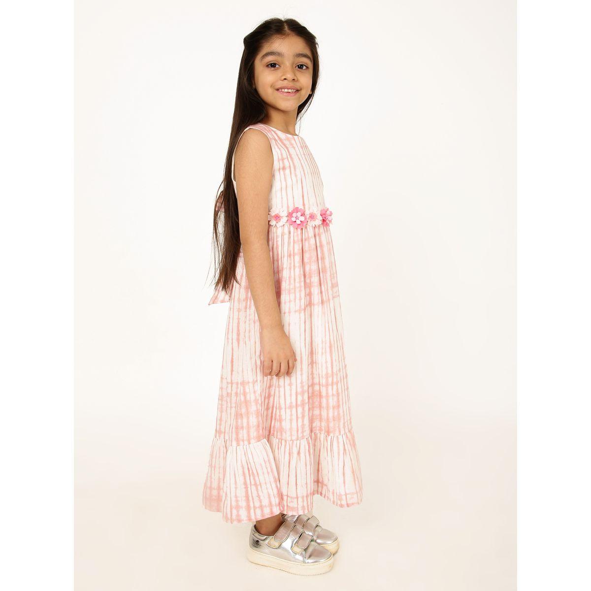Styli Flower Applique Tie-Dye Print Dress-girls-clothing-dressesandjumpsuits-image-3