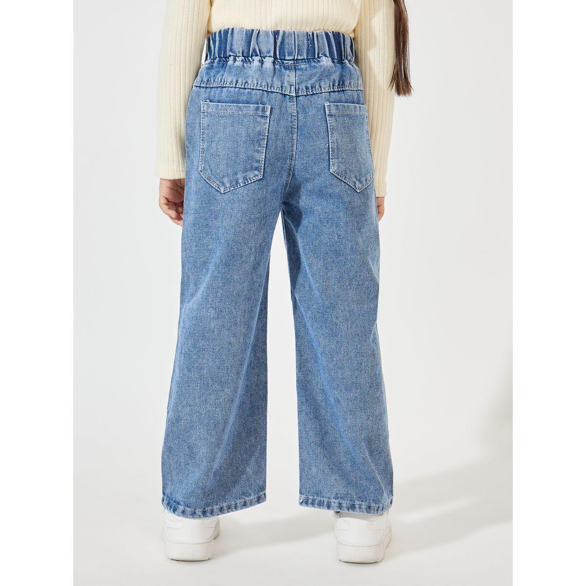 Styli Slant Pocket Embroidery Detail Straight Jeans-girls-clothing-bottoms-jeansandjeggings-image-4