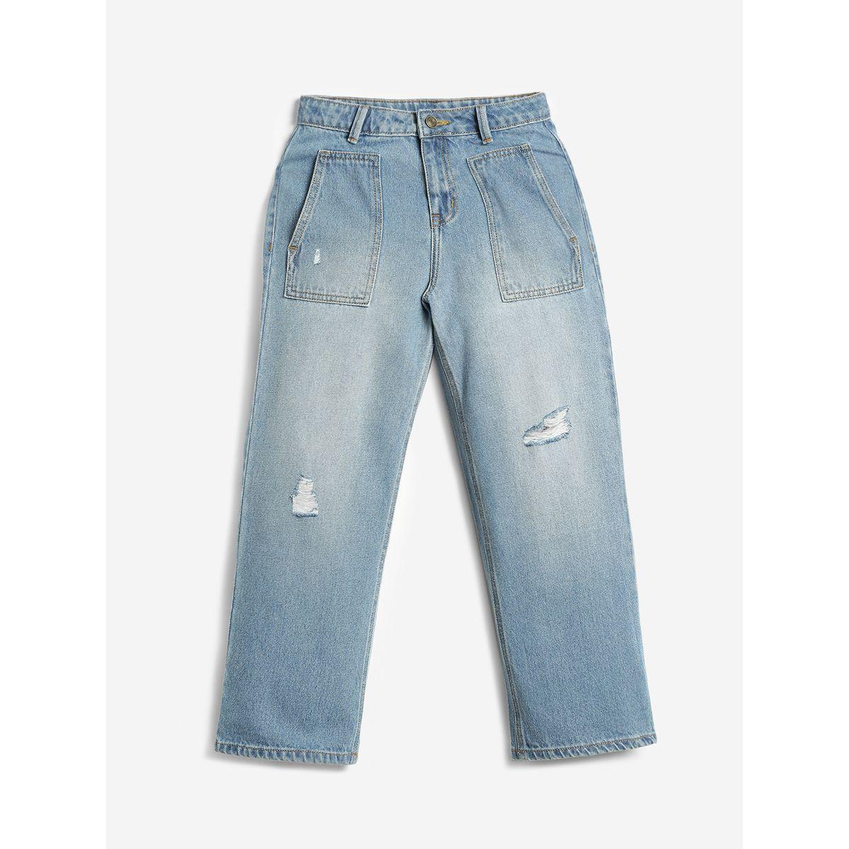 جينز بتفاصيل ممزقة مع جيوب ليل بيكس × ستايلي-girls-clothing-bottoms-jeansandjeggings-image-1