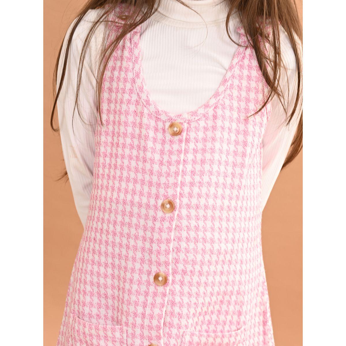 مجموع من دنغري بطبعة مربعات مع بلوزة سادة ليل بيكس × ستايلي-girls-clothing-setsandcoords-image-2