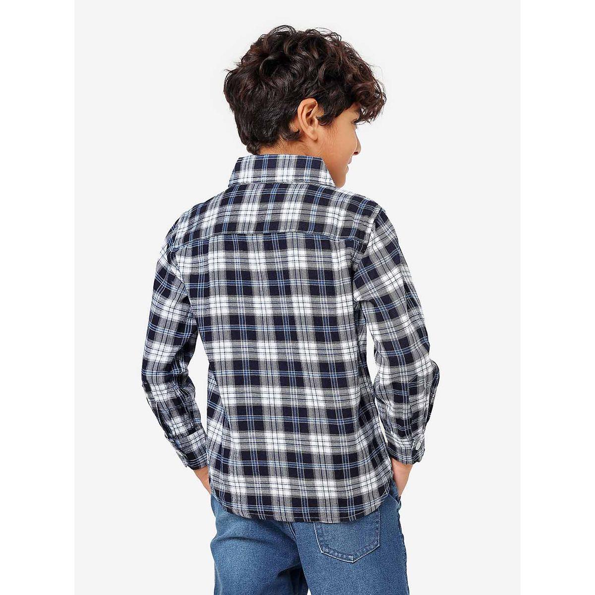 قميص مطبع بنمط مربعات مع اكمام طويلة ليل بيكس × ستايلي-boys-clothing-shirts-image-2