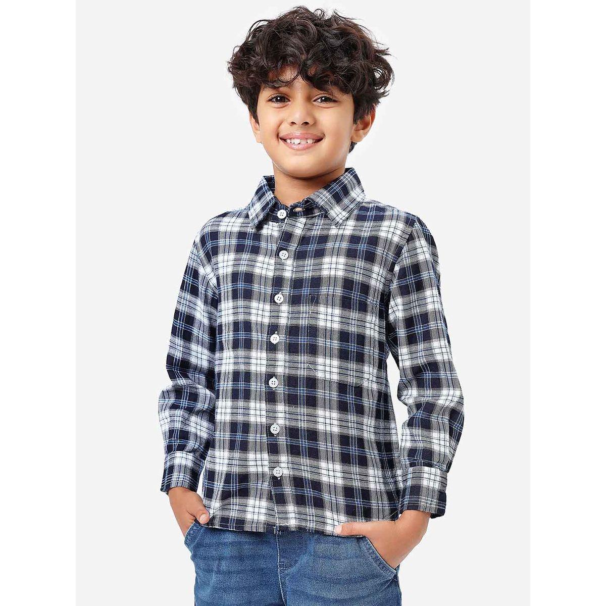 قميص مطبع بنمط مربعات مع اكمام طويلة ليل بيكس × ستايلي-boys-clothing-shirts-image-5