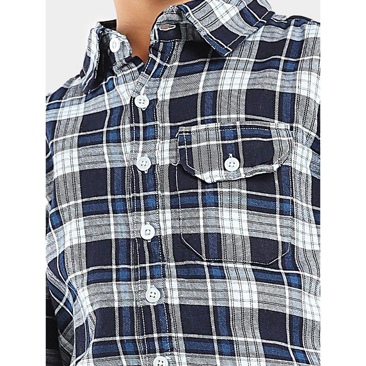 LilPicks X Styli  Checked Print Shirt with Flap Pocket-boys-clothing-shirts-image-3
