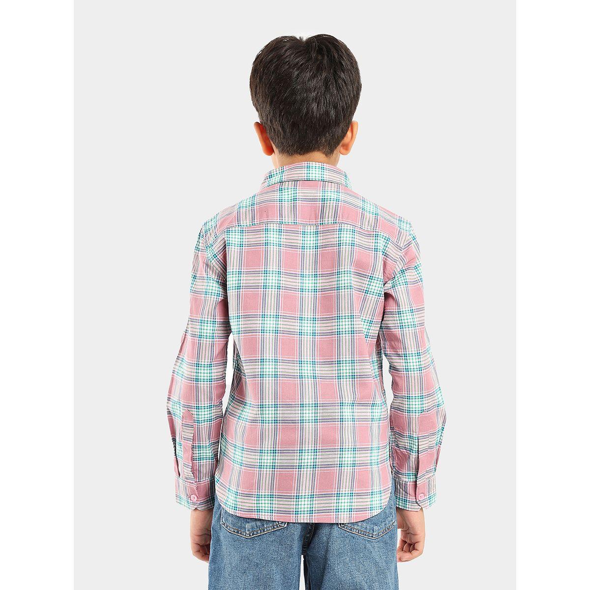 قميص مطبع بنمط مربعات مع اكمام طويلة وازرار ليل بيكس × ستايلي-boys-clothing-shirts-image-3