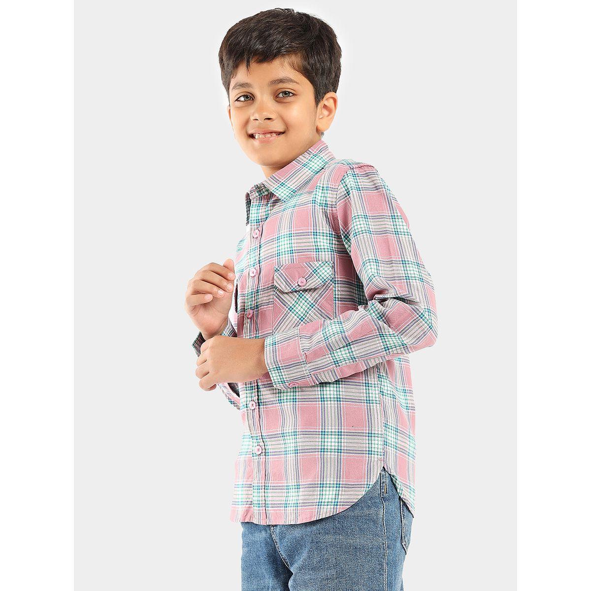 LilPicks X Styli  Checked Full Sleeve Shirt with Flap Pocket-boys-clothing-shirts-image-4