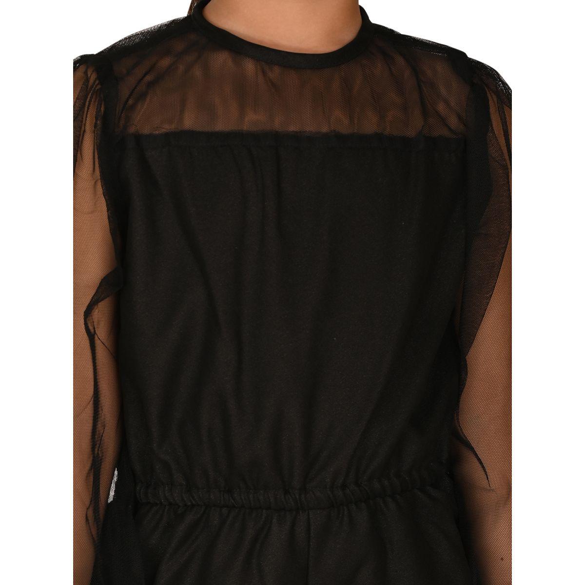LilPicks X Styli  Mesh Insert Straight Leg Jumpsuit-girls-clothing-rompers-image-2