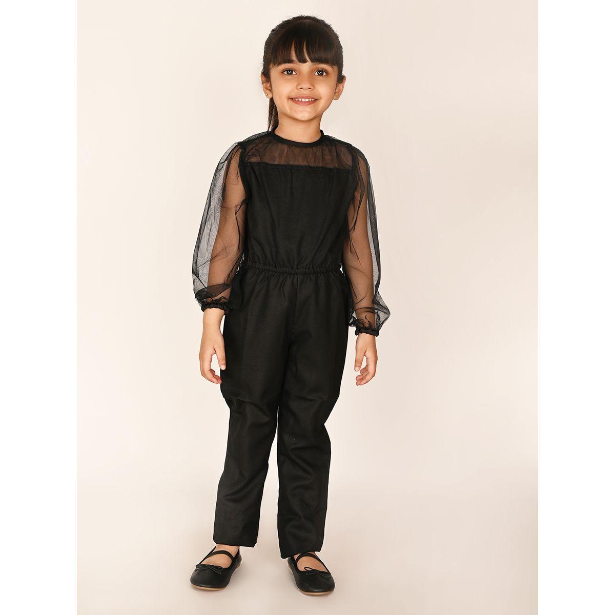 LilPicks X Styli  Mesh Insert Straight Leg Jumpsuit-girls-clothing-rompers-image-3