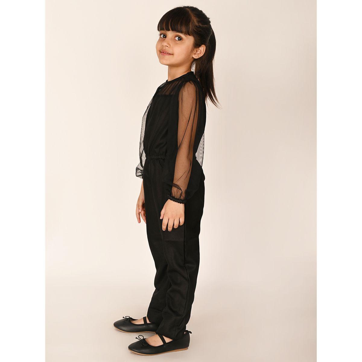 LilPicks X Styli  Mesh Insert Straight Leg Jumpsuit-girls-clothing-rompers-image-4
