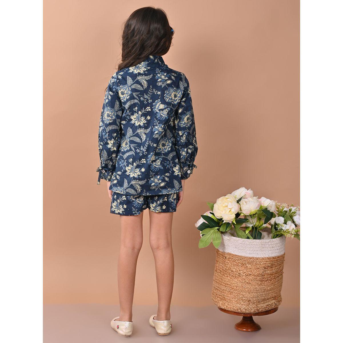 LilPicks X Styli  Floral Print Shirt & Shorts Set-girls-clothing-setsandcoords-image-3