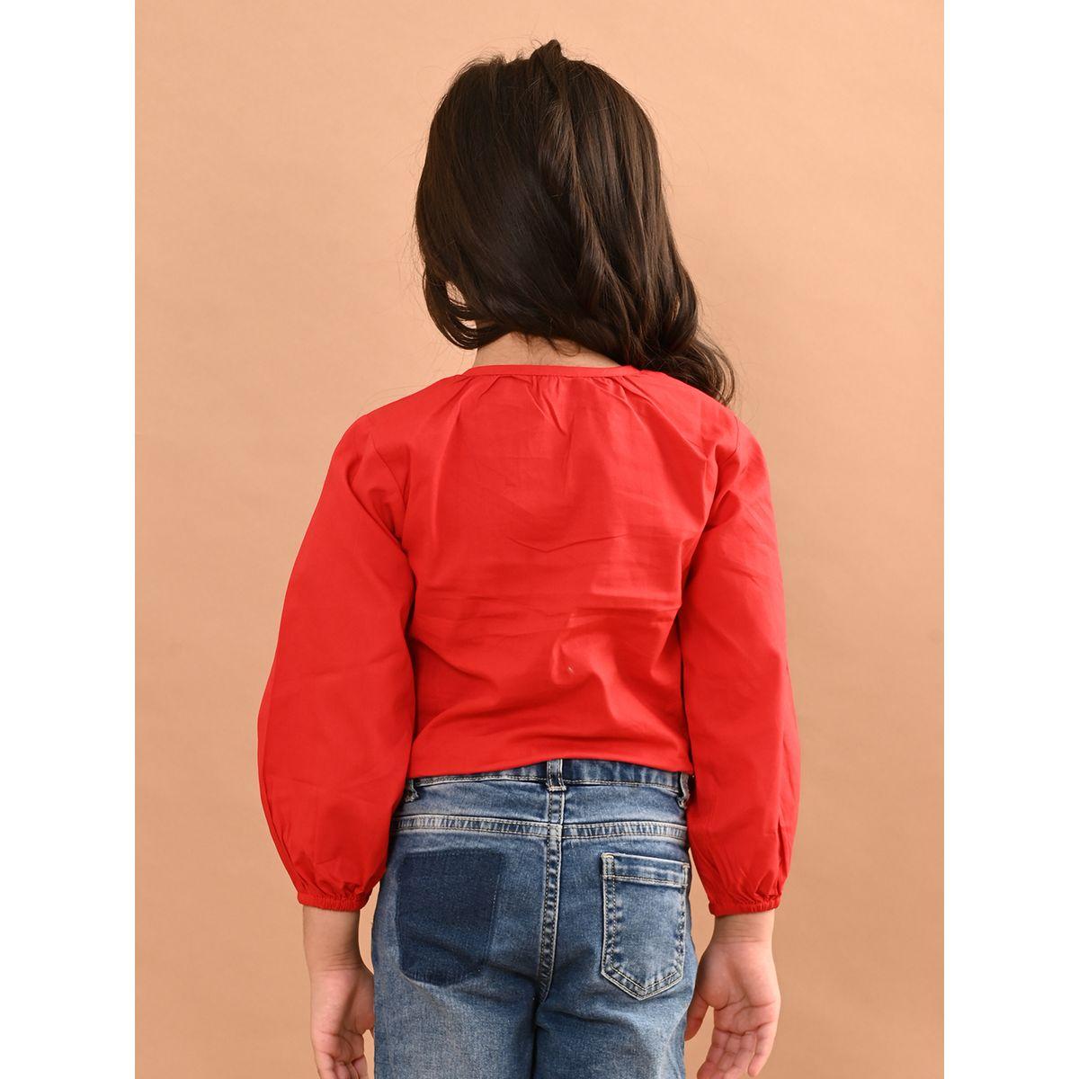 LilPicks X Styli  Notch Neck Buttoned Crop Top-girls-clothing-blousesandshirts-image-4