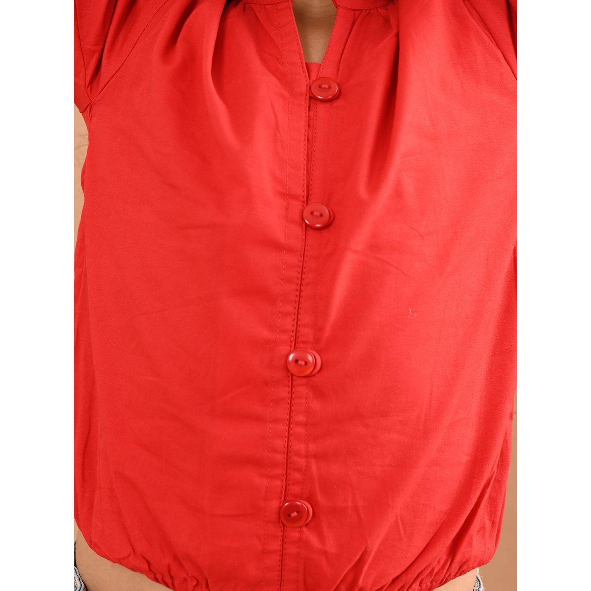 LilPicks X Styli  Notch Neck Buttoned Crop Top-girls-clothing-blousesandshirts-image-5