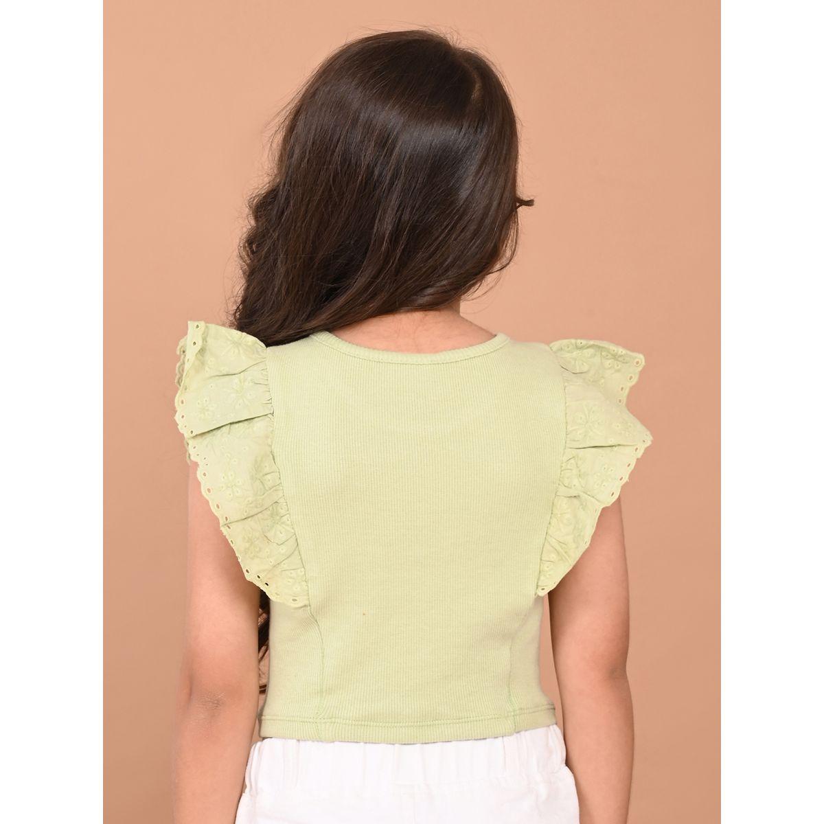 LilPicks X Styli  Rib Schiffli Ruffle Detail Crop Top-girls-clothing-blousesandshirts-image-6