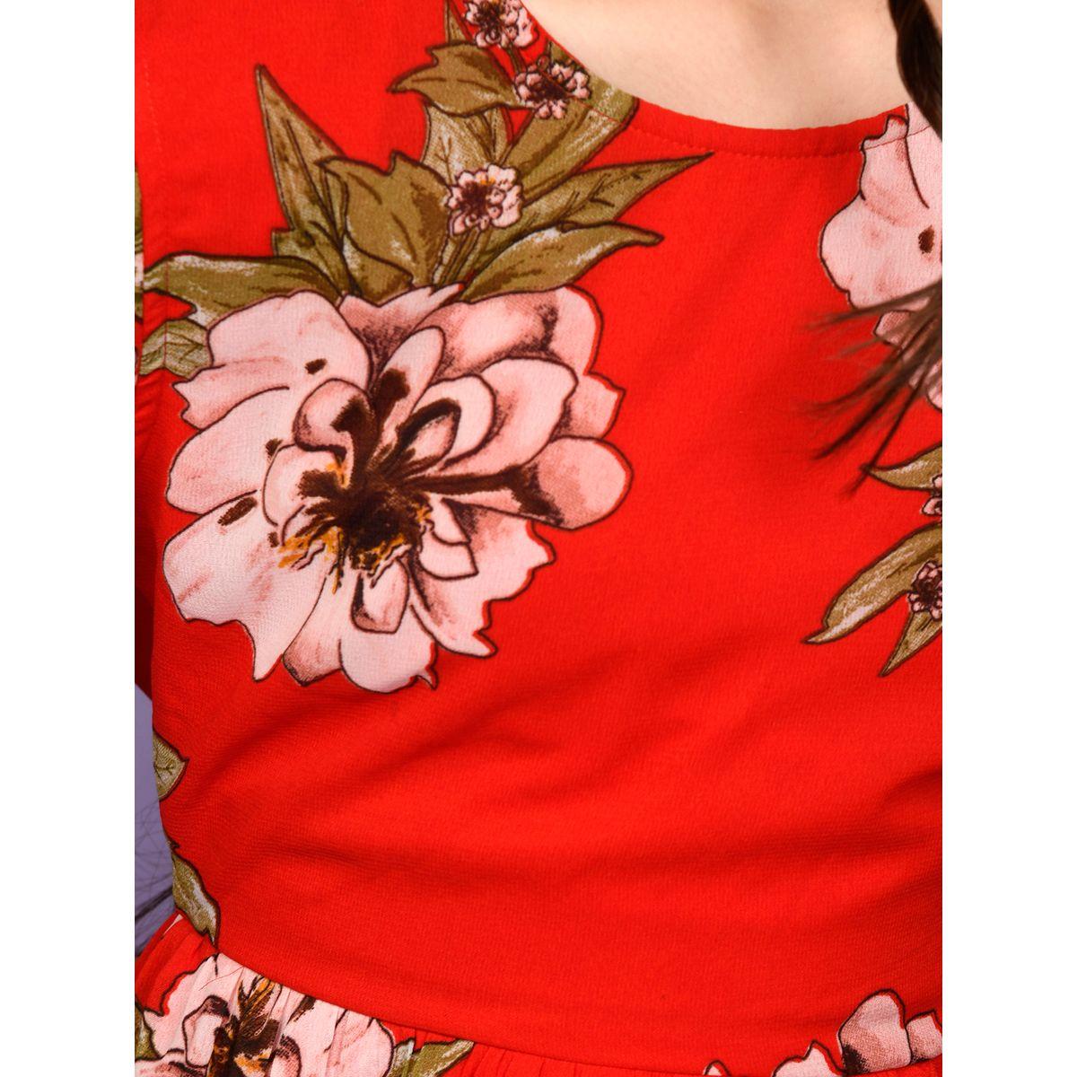 LilPicks X Styli  Floral Print Cold Shoulder Dress-girls-clothing-dressesandjumpsuits-image-3
