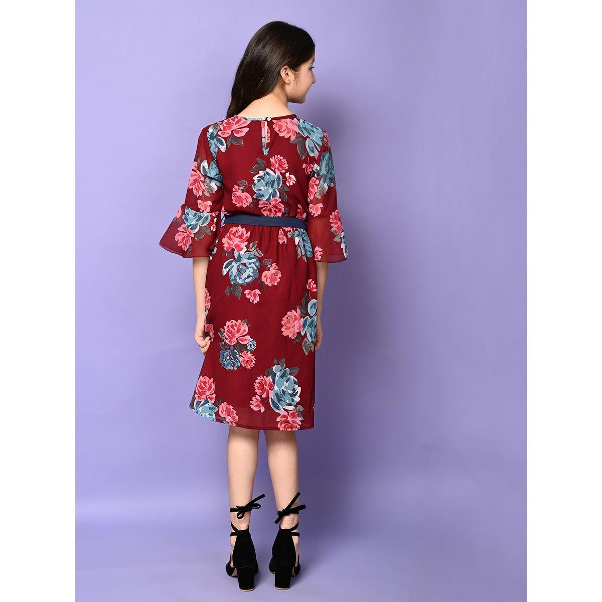 LilPicks X Styli  Floral Print Belted Fit & Flare Dress-girls-clothing-dressesandjumpsuits-image-5