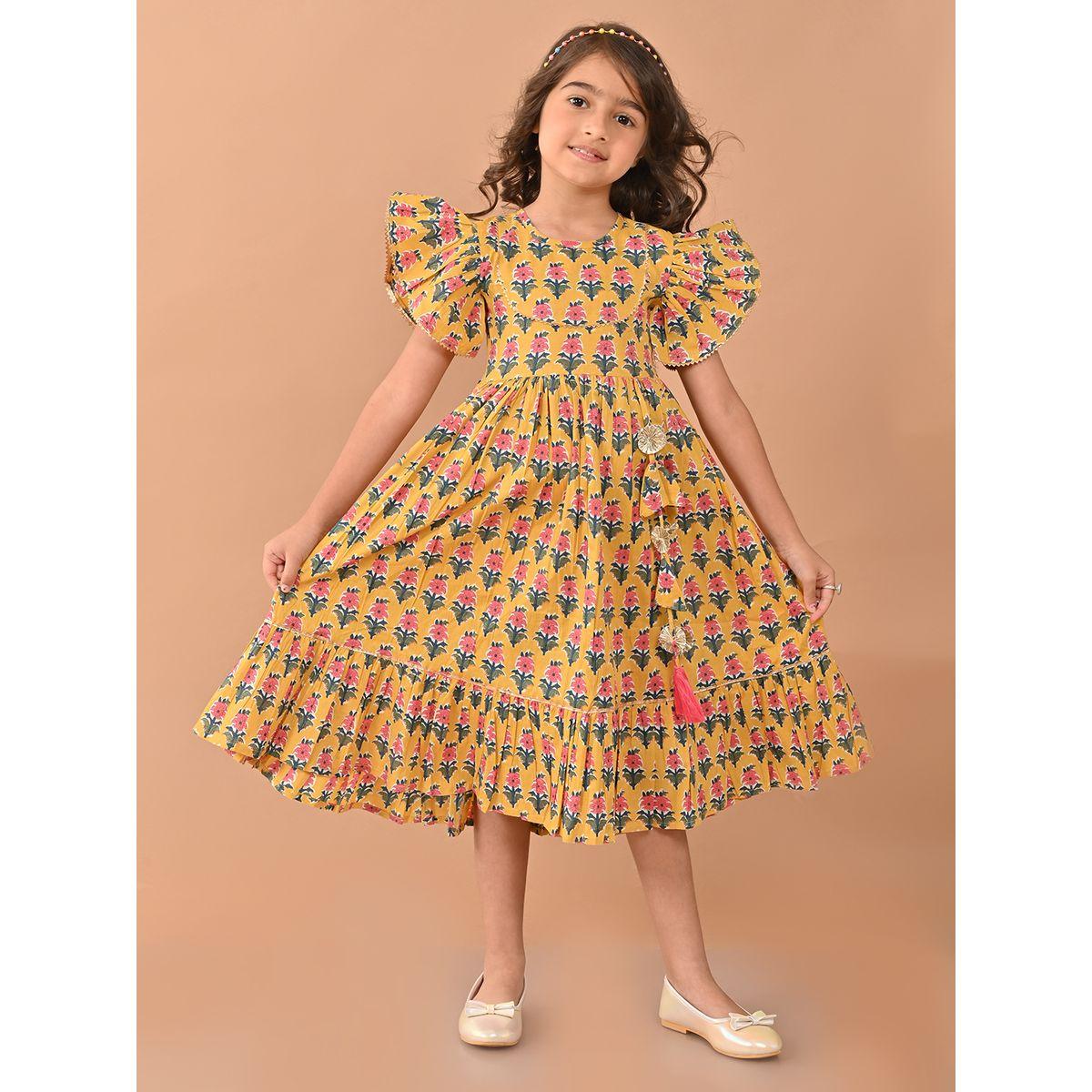 فستان مطبع بالكامل مع اكمام بكشكش ليل بيكس × ستايلي-girls-clothing-dressesandjumpsuits-image-2