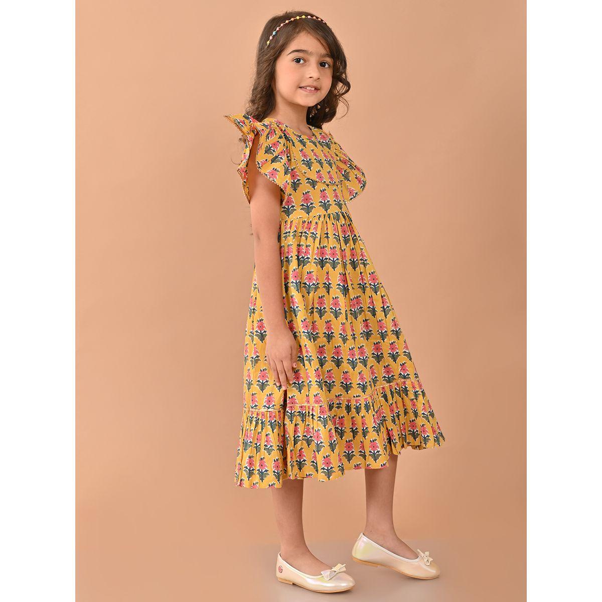 فستان مطبع بالكامل مع اكمام بكشكش ليل بيكس × ستايلي-girls-clothing-dressesandjumpsuits-image-3