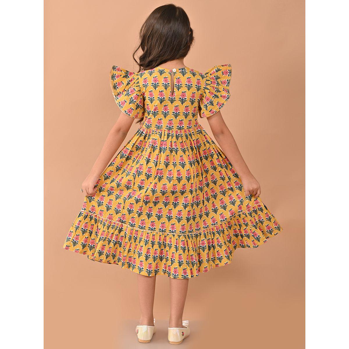 فستان مطبع بالكامل مع اكمام بكشكش ليل بيكس × ستايلي-girls-clothing-dressesandjumpsuits-image-4