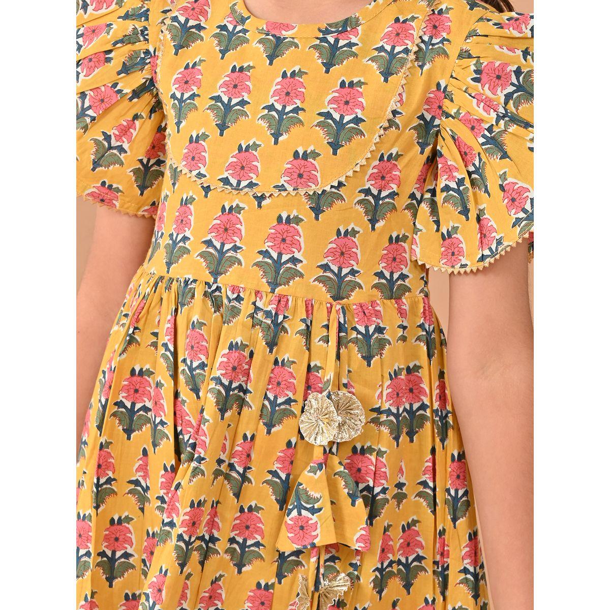 فستان مطبع بالكامل مع اكمام بكشكش ليل بيكس × ستايلي-girls-clothing-dressesandjumpsuits-image-5