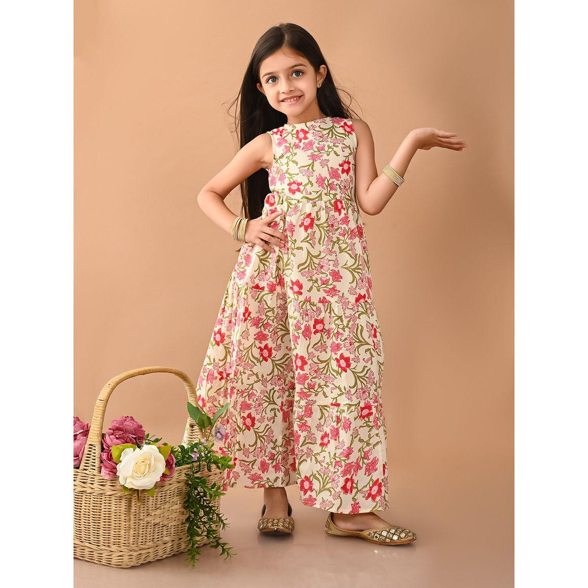 LilPicks X Styli  Floral Print Sleeveless Tiered Dress-girls-clothing-dressesandjumpsuits-image-1