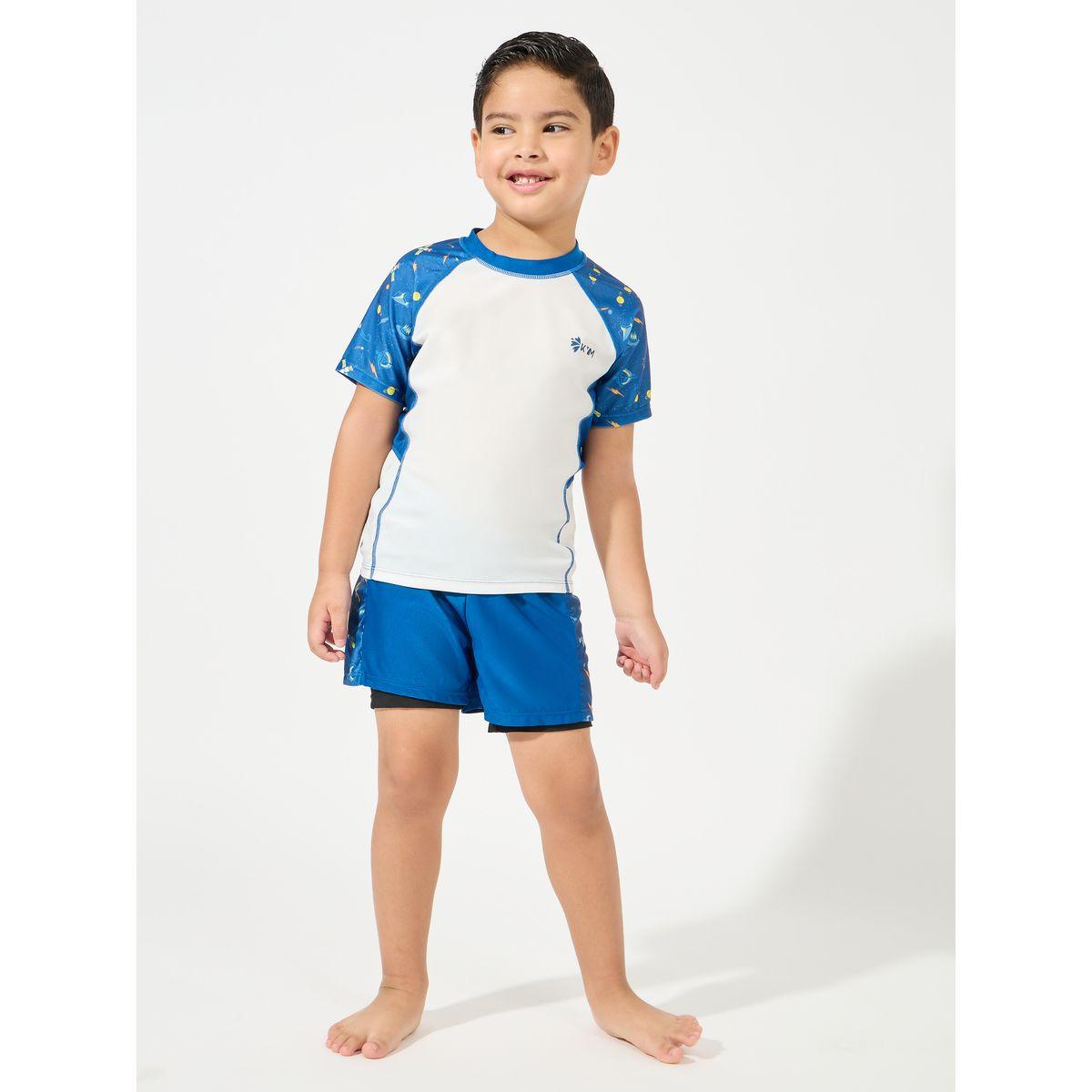 Styli Printed Top & Quick-Drying 2In1 Trunks Swimwear Set-boys-clothing-swimwear-image-1
